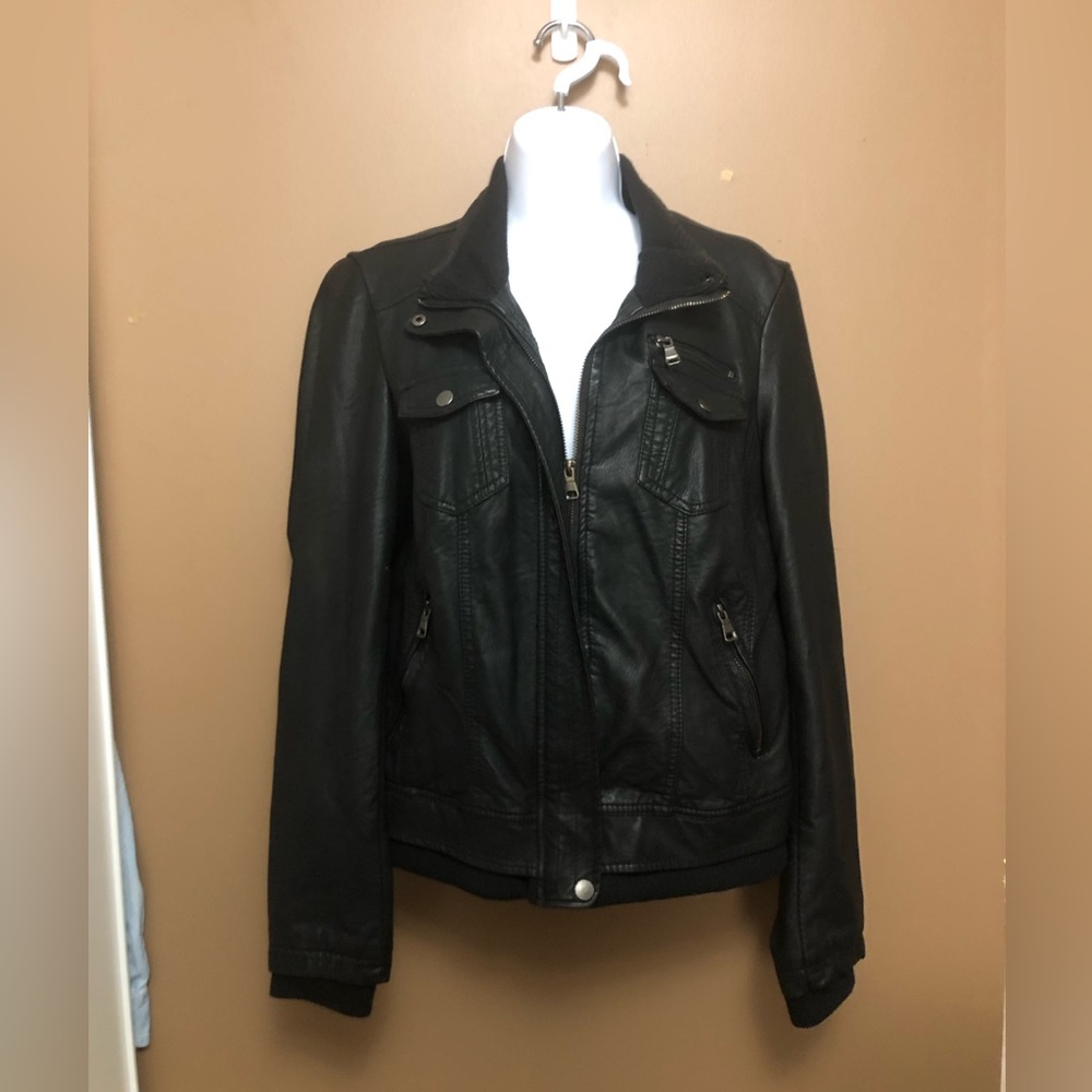Faux Leather Biker Style Jachet